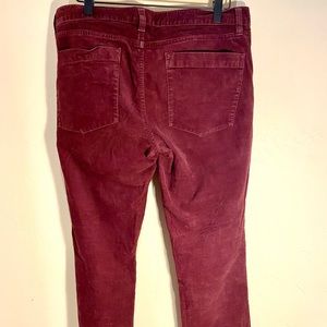 JCrew Matchstick Maroon Corduroy Pants 30S